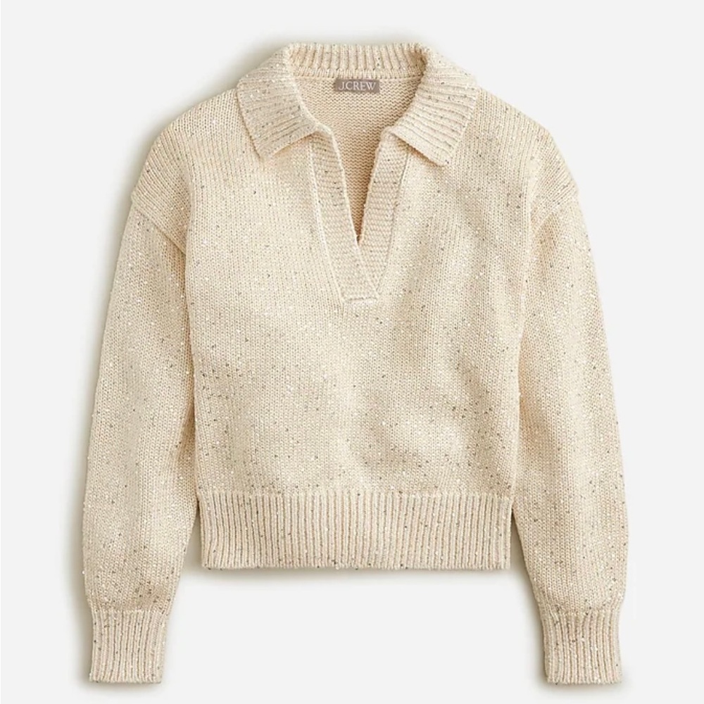 J. Crew Women's Sequin Polo Sweater